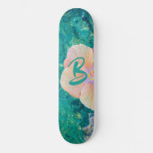 Hibiskus-Blume auf Türkiswasser 8,5" Skateboard (Vorderseite)