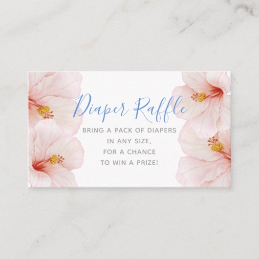 Hibiskus Blume Baby Duschkabine Windelwanne Raffle Begleitkarte (Vorderseite)