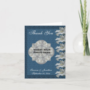 Hibiskus Blume Blue Personalisiert Wedding Foto Dankeskarte