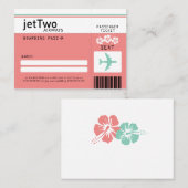 Hibiskus Blume Boarding Pass Escort/Sitzkarte Platzkarte (Vorne/Hinten)