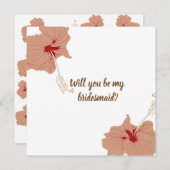 Hibiskus Blume Bridesmaid Wedding Card Einladung (Vorne/Hinten)