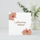 Hibiskus Blume Bridesmaid Wedding Card Einladung (Stehend Vorderseite)