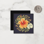 Hibiskus Blume Danke, Card Mitteilungskarte (Vorderseite/Rückseite Beispiel)