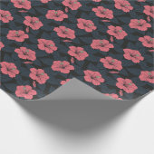 Hibiskus Blume: dunkle, nahtlose Tapete. Geschenkpapier (Ecke)