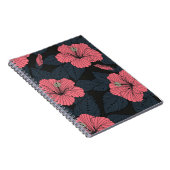 Hibiskus Blume: dunkle, nahtlose Tapete. Notizblock (Rechte Seite)