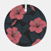 Hibiskus Blume: dunkle, nahtlose Tapete. Ornament Aus Glas (Rückseite)