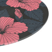 Hibiskus Blume: dunkle, nahtlose Tapete. Schneidebrett (Ecke)