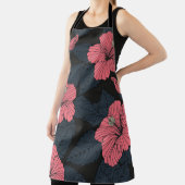 Hibiskus Blume: dunkle, nahtlose Tapete. Schürze (InSitu)