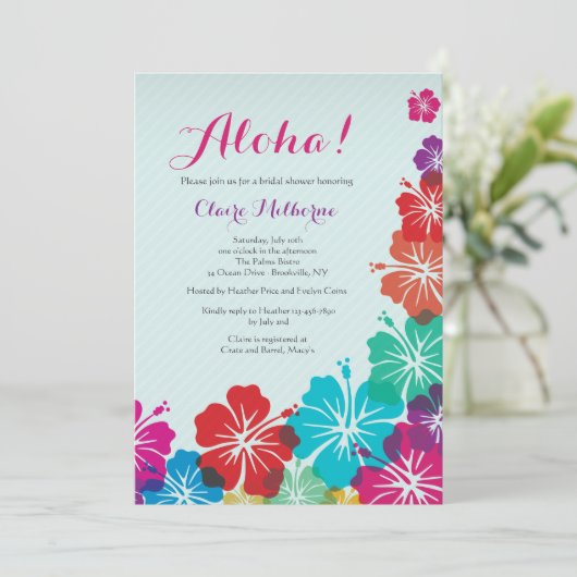 Hibiskus Blume Einladung (Stehend Vorderseite)