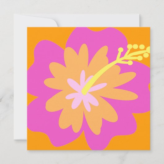 Hibiskus Blume Einladung (Vorderseite)