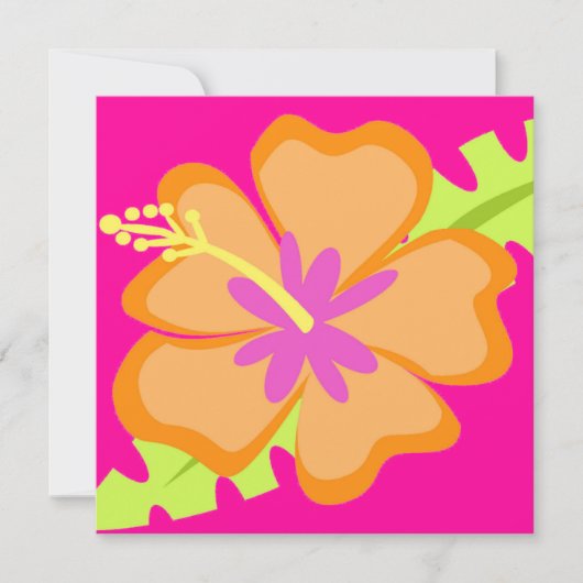Hibiskus Blume Einladung (Vorderseite)