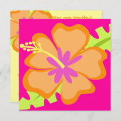 Hibiskus Blume Einladung (Vorne/Hinten)