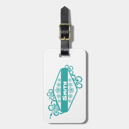 Hibiskus-Blume-Emblem Gepäckanhänger (Vorderseite vertikal)