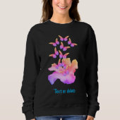 Hibiskus Blume Farbenfrohe Schmetterlinge Personal Sweatshirt (Vorderseite)