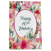 Hibiskus Blume für 60. Geburtstag Mittlere Geschenktüte (Vorderseite)