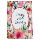 Hibiskus Blume für 85. Geburtstag Mittlere Geschenktüte (Vorderseite)