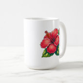 Hibiskus Blume Große klassische Keramik Kaffeetasse (VorderseiteRechts)