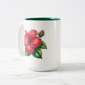 Hibiskus Blume Große zwei Töne Zweifarbige Tasse (Vorderseite Links)