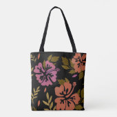 Hibiskus Blume Hawaiianische Design rosa Pfirsichn Tasche (Rückseite)