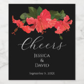 Hibiskus Blume Hochzeit Weinflaschen Etiketten (Einzelnes Label)