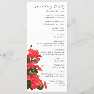 Hibiskus Blume Hochzeitsprogramm Programm