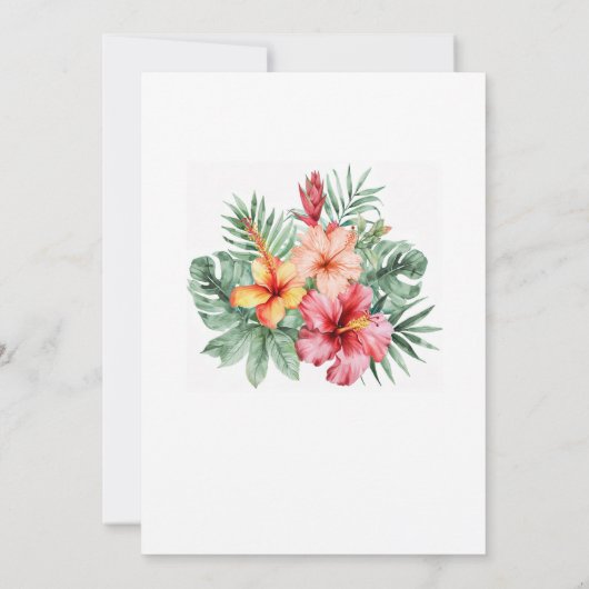 Hibiskus Blume Hochzeitsszenario Einladung (Rückseite)