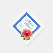 Hibiskus Blume Hochzeitsveranstaltung Blue Serviette (Ecke)