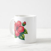 Hibiskus Blume Klassische Keramik Kaffeetasse (Vorderseite Links)
