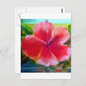 Hibiskus Blume Kunst Postkarte (Vorne/Hinten)