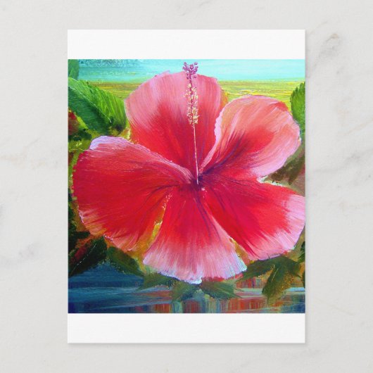 Hibiskus Blume Kunst Postkarte (Vorderseite)