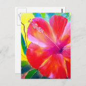 Hibiskus Blume Kunst Postkarte (Vorne/Hinten)