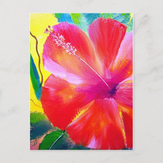 Hibiskus Blume Kunst Postkarte (Vorderseite)