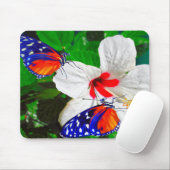 Hibiskus Blume mit 2 Tiger Langschwingende Schmett Mousepad (Mit Mouse)