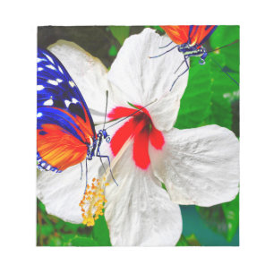 Hibiskus Blume mit 2 Tiger Langschwingende Schmett Notizblock