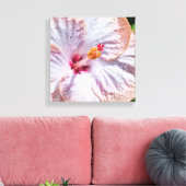 Hibiskus Blume mit Dew Leinwanddruck (Insitu (Wohnzimmer))