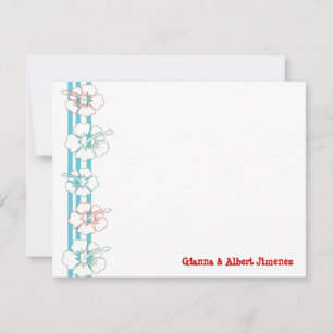 Hibiskus Blume Mitteilungskarten   Dankeskarten