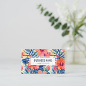 Hibiskus Blume Muster farbenfrohe Blume Visitenkarte (Stehend Vorderseite)