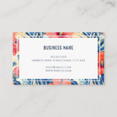 Hibiskus Blume Muster farbenfrohe Blume Visitenkarte (Rückseite)