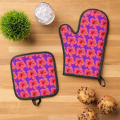 Hibiskus Blume Ofen Mitt und Pottenhalter Set (Oben Unten)
