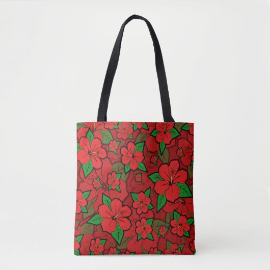 Hibiskus Blume Rot Tasche (Vorderseite)