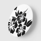 Hibiskus-Blume Runde Wanduhr (Winkel)