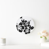 Hibiskus-Blume Runde Wanduhr (Zuhause)