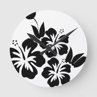 Hibiskus-Blume Runde Wanduhr