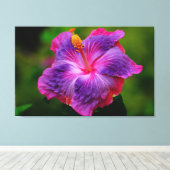 Hibiskus Blume Stretch Canvas Print Leinwanddruck (Insitu (Holzboden))