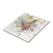 Hibiskus-Blume u. Watercolorhintergrund Fliese (Seite)