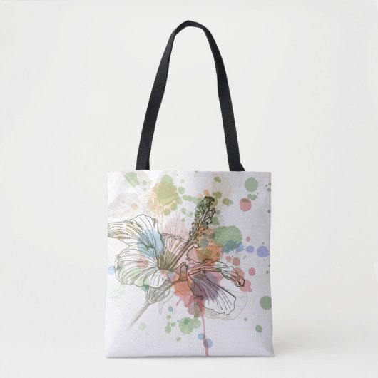 Hibiskus-Blume u. Watercolorhintergrund Tasche (Vorderseite)