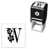 Hibiskus-Blume über Single Erstmaliges Monogramm # Permastempel (Beispiel)