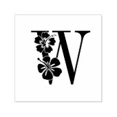 Hibiskus-Blume über Single Erstmaliges Monogramm # Permastempel (Design)