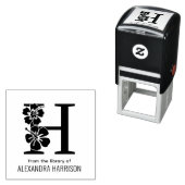 Hibiskus Blume über Single Fett Anfangsnamenbuch Permastempel (Beispiel)