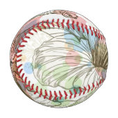 Hibiskus Blume und Aquarell Baseball (Vorderseite Links)